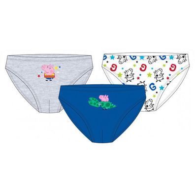 3er Pack Slips Peppa Pig "Smile", 100% Baumwolle, grau, blau, weiß