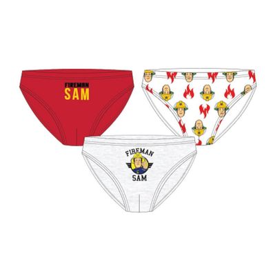 Feuerwehrmann Sam Jungen-Slips | 3er-Pack | Rot • Grau • Weiß