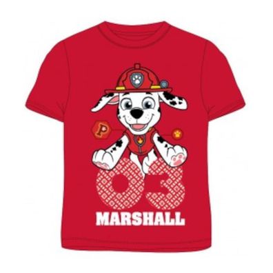 PAW Patrol '03 Marshall' Kurzarm T-Shirt für Jungen | Rot | Größen 104-134