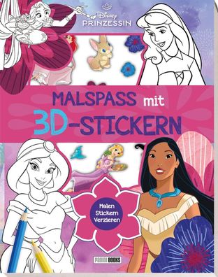 Panini Disney Prinzessin: Malspaß mit 3D-Stickern Softcover Ausmalen Prinzessin