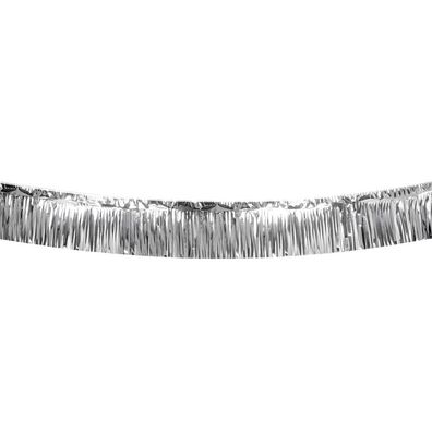 Fransenbanner metallic silber 6m
