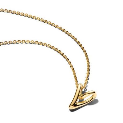 AnhängerKette - vergoldet - geformtes Herz