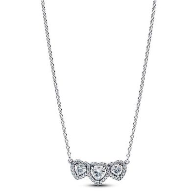 AnhängerKette - Silber - Strahlenkranz 3 Herzen