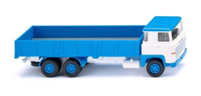Wiking 043310 Hochbordpritschen-Lkw (Scania 111 LBT) - weiß/himmelblau Spur H0 1:87