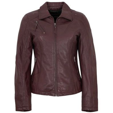 Jilani Collection - Damen Lederjacke Lammnappa bordeaux