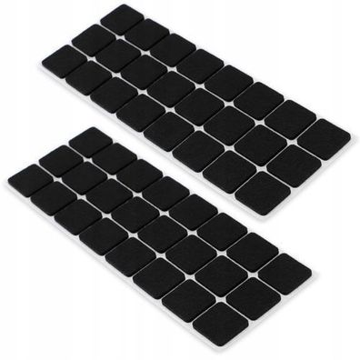 KADAX Filzgleiter zum Bodenschutz, quadratisch, Schwarz, 28 mm, 2 Stück