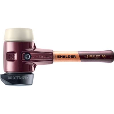 HALDER Simplex Schonhammer Ø 80 mm Gummi / Nylon mit Standfuß und extra kurzem