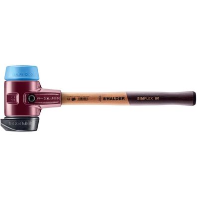 HALDER Simplex Schonhammer Ø 80 mm Gummi / TPE-soft blau mit Standfuß und Termperg