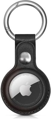 Schutzhülle kompatibel mit Apple AirTag Lederhülle - Schwarz