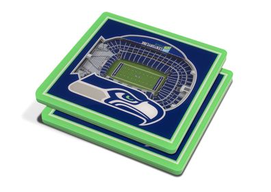 NFL Seattle Seahawks 2er Set Untersetzer Coaster Set Stadium View 3-D Stadion