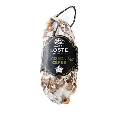 Französische Schweinesalami mit Steinpilzen, im Stück