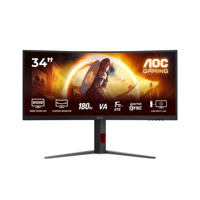AOC G4 CU34G4, 86,4 cm (34"), 3440 x 1440 Pixel, Wide Quad HD, LED, 1 ms, Schwarz, R