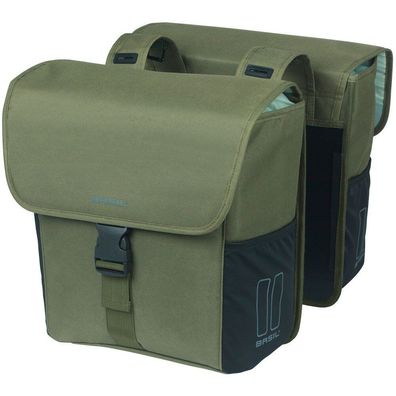 Doppelte Fahrradtasche Basil GO 32 Liter - 14 x 27 x 31 cm - dunkelgrün