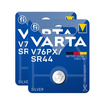 2x Varta V76PX SR44 Foto Batterie 1,55V 76 PX Knopfzelle RPX675 / RM675 1128MP
