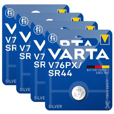 4x Varta V76PX SR44 Foto Batterie 1,55V 76 PX Knopfzelle RPX675 / RM675 1128MP