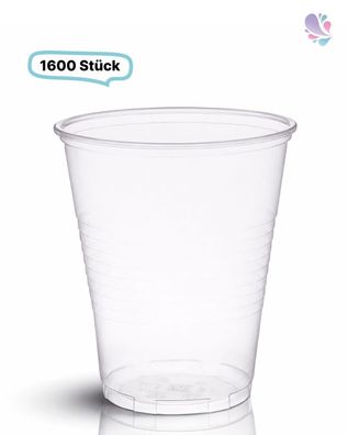 Trinkbecher, klare Becher, Bierbecher, Ø 9,5 cm, 1600 Stück, transparentes PP
