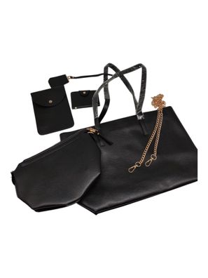 YeumouG Damen Handtasche Groß Shopper Schultertasche Schwarz PU