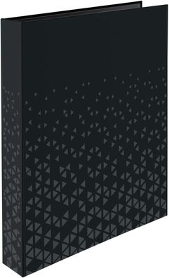 HERMA Ringbuch A4 Schwarz 20152 , schmal, 4 Ringe, 46 mm breit, Ringordner mit verede