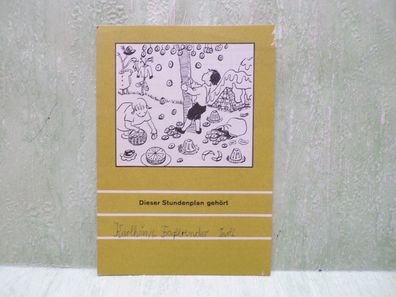 alter Stundenplan Stadtsparkasse Reich durch Sparsamkeit Märchen vom Schlaraffenland