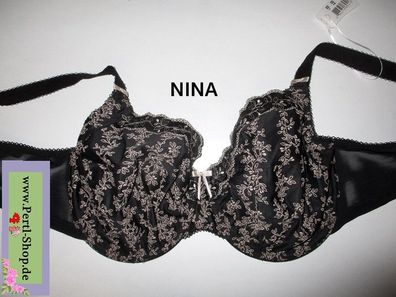 BH, Elomi, ABI, Schwarz mit Blumen, ohne Polster EL8100BLK 85 E 85 F