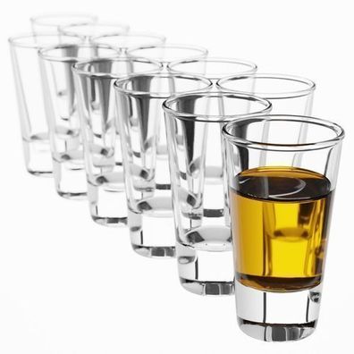 KADAX Schnapsgläser, Shotgläser, Stamper, Transparent, 28 ml, 12 Stück
