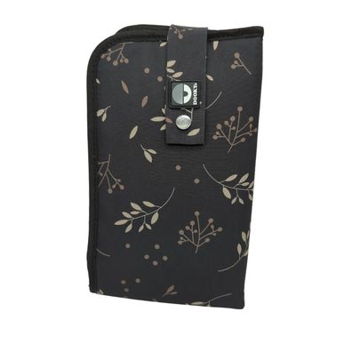 Dooky Wickelunterlage für unterwegs 60 x 34 cm Romantic Leaves Black