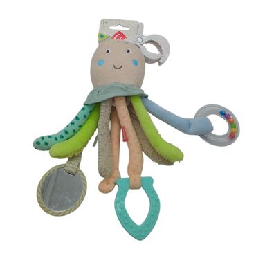 Fehn Activity-Spieltier Oktopus Baby Motorikspielzeug für Kinderwagen und Bett