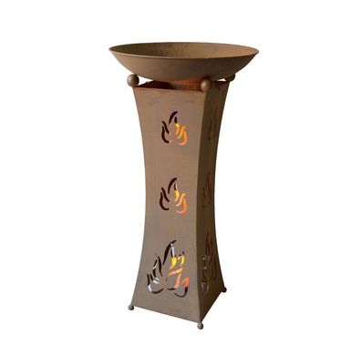 Pflanzschale mit LED-Beleuchtung, Metall, Rostoptik, Deko-Schale