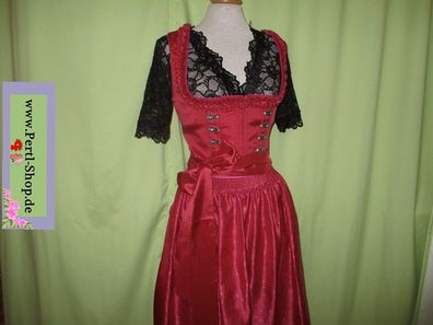Krüger Dirndl mit Schürze, ungetragen, rot, Gr. 38