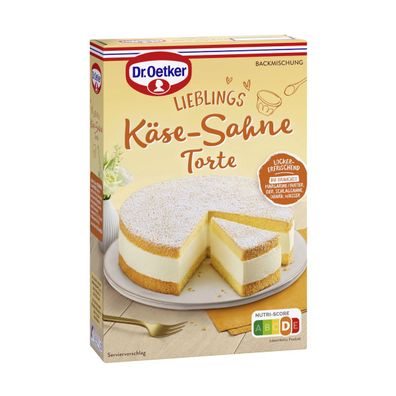 Dr. Oetker Käse Sahne Torte Backmischung mit Dekorzucker 385g