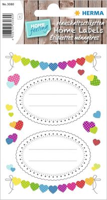 HERMA 3080 Aufkleber Geburtstag zum Beschriften, 45 Stück, Geschenk Sticker mit bunte