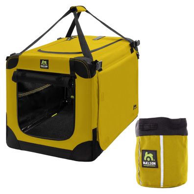 Maelson Soft Kennel Safran Gelb + Treatee Mag Pouch - Transportbox und Leckerli-Ta