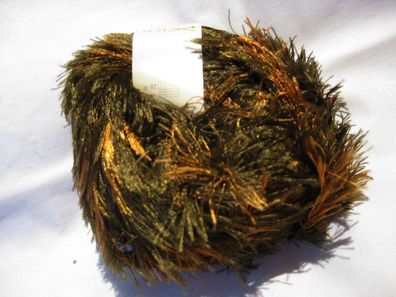 50g Hair Spot Franzengarn von Rellana Farbe Nr506 oliv maisgelbgelb