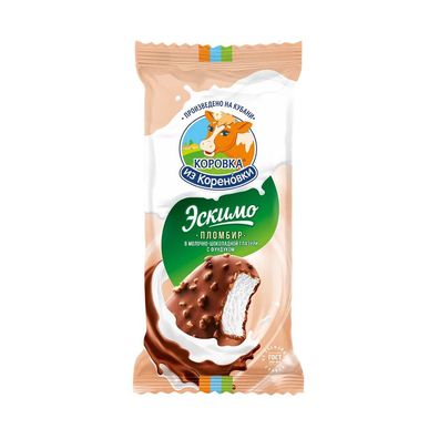 KiK Eis Escimo Plombir Vanille in Glasur, mit Haselnus, 70 g