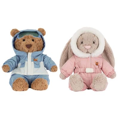 Jellycat Bear Ski Outfit Bashful Bunny Snow Animal Plüschtier Spielzeug Kuscheltier