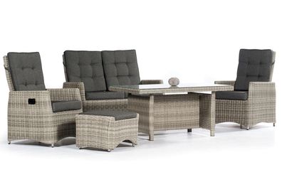 Lounge-Comfort-Gruppe "Roseville" Aluminium grey-white