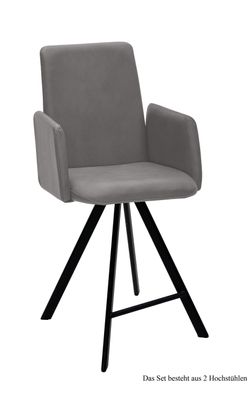 Thekenstuhl drehbar (2er-Set) Desiree 52x109x60 Schwarz/Grau