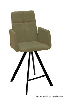 Thekenstuhl drehbar (2er-Set) Despina 52x109x60 Schwarz/Grau