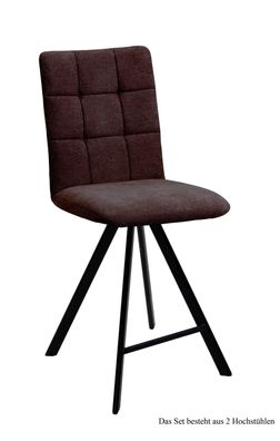 Thekenstuhl (2er-Set) Delcina 47x108x60 Schwarz/Espresso