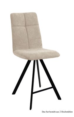 Thekenstuhl drehbar (2er-Set) Drucill 47x109x60 Schwarz/Natur