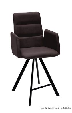 Thekenstuhl (2er-Set) Delfine 52x109x60 Schwarz/Espresso