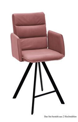 Thekenstuhl drehbar (2er-Set) Diahann 52x109x60 Schwarz/Rosewood