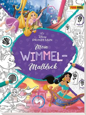 Panini Disney Prinzessin: Mein Wimmel-Malblock Kinderbuch Ausmalen
