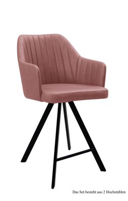 Thekenstuhl (2er-Set) Demetra 58x98x60 Schwarz/Rosewood