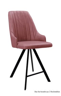 Thekenstuhl (2er-Set) Demeter 52x108x60 Schwarz/Rosewood