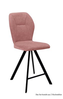 Thekenstuhl drehbar (2er-Set) Diantha 51x109x60 Schwarz/Rosewood