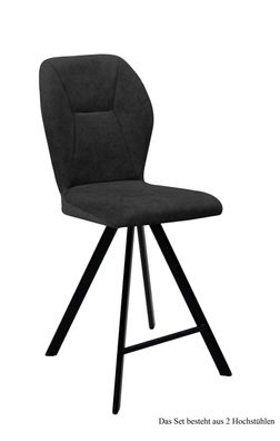 Thekenstuhl (2er-Set) Denicha 51x109x60 Schwarz/Anthrazit