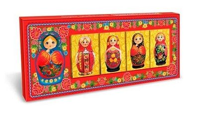 Sladart Bitter-Schokolade Russische Matroschka, rot, 60g