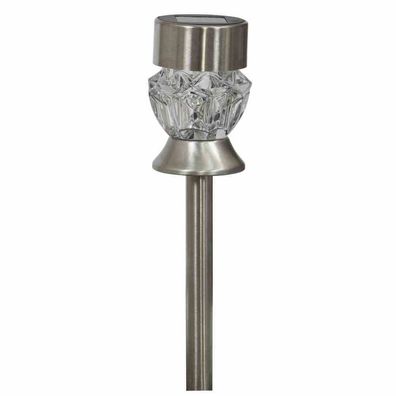 Solarleuchte Kristall, Edelstahl/Glas 1 LED, Ø 7 x 36 cm