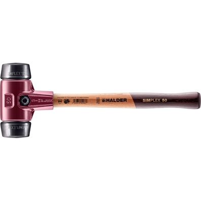 HALDER Simplex Schonhammer Ø 50 mm Gummi schwarz mit Tempergussgehäuse